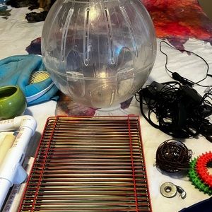 Small animal toys, bedding, wheels, temperature gauges etc.